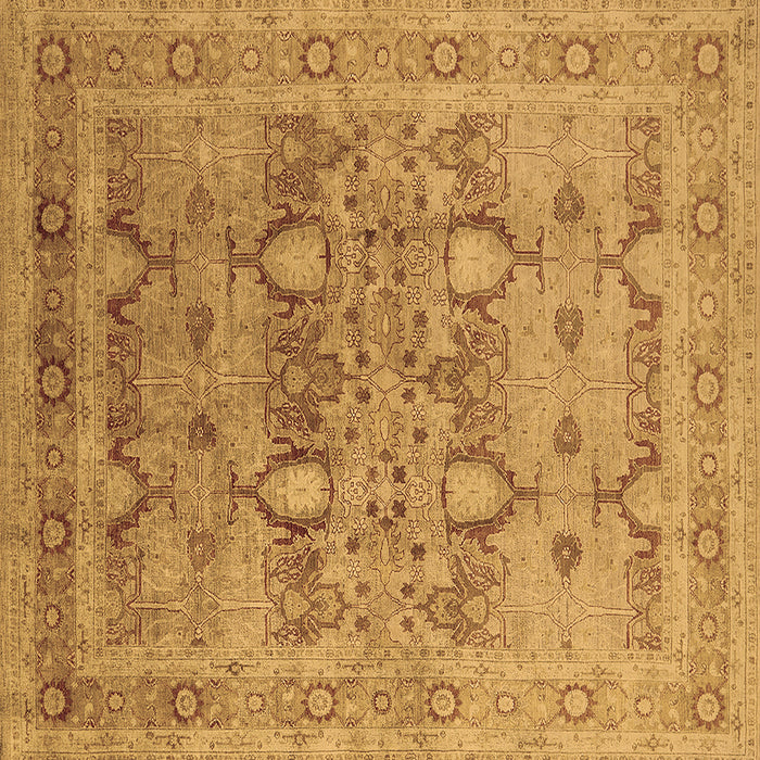 Square Machine Washable Oriental Brown Industrial Rug, wshurb643brn