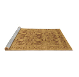 Sideview of Machine Washable Oriental Brown Industrial Rug, wshurb643brn