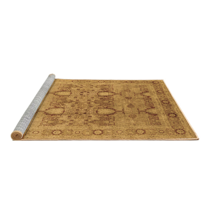 Sideview of Machine Washable Oriental Brown Industrial Rug, wshurb643brn
