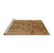 Sideview of Machine Washable Industrial Modern Mahogany Brown Rug, wshurb644