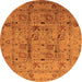 Round Oriental Orange Industrial Rug, urb644org