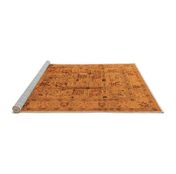 Sideview of Machine Washable Oriental Orange Industrial Area Rugs, wshurb644org