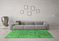 Machine Washable Oriental Emerald Green Industrial Rug, wshurb644emgrn