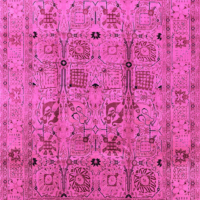 Machine Washable Oriental Pink Industrial Rug, wshurb644pnk