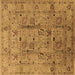 Square Oriental Brown Industrial Rug, urb644brn