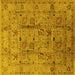 Square Oriental Yellow Industrial Rug, urb644yw