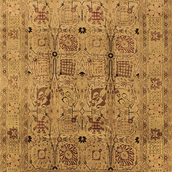 Machine Washable Oriental Brown Industrial Rug, wshurb644brn
