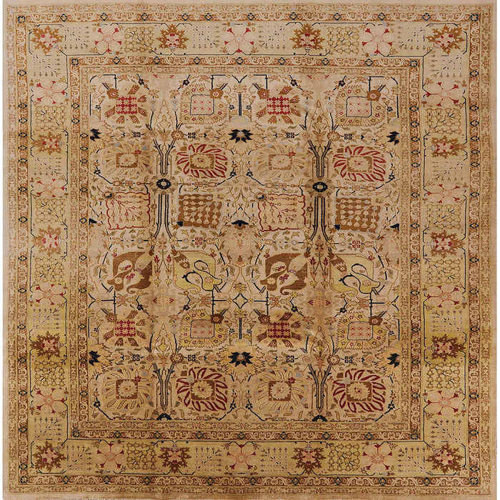 Square Mid-Century Modern Mahogany Brown Oriental Rug, urb644