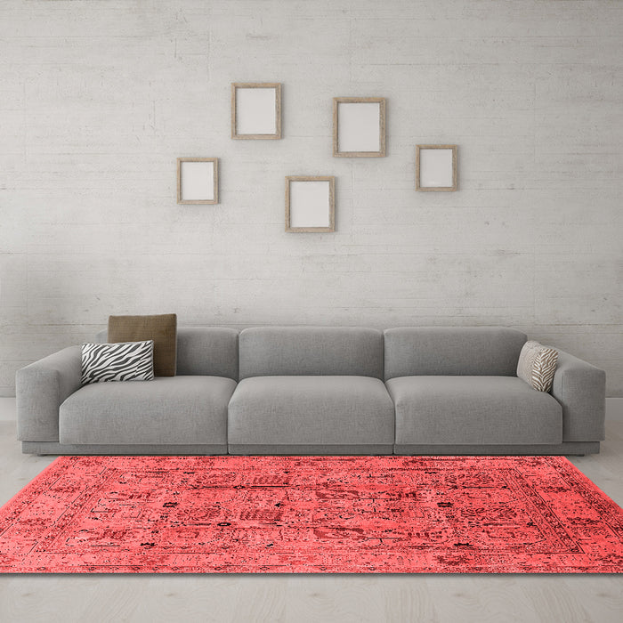Industrial Red Washable Rugs