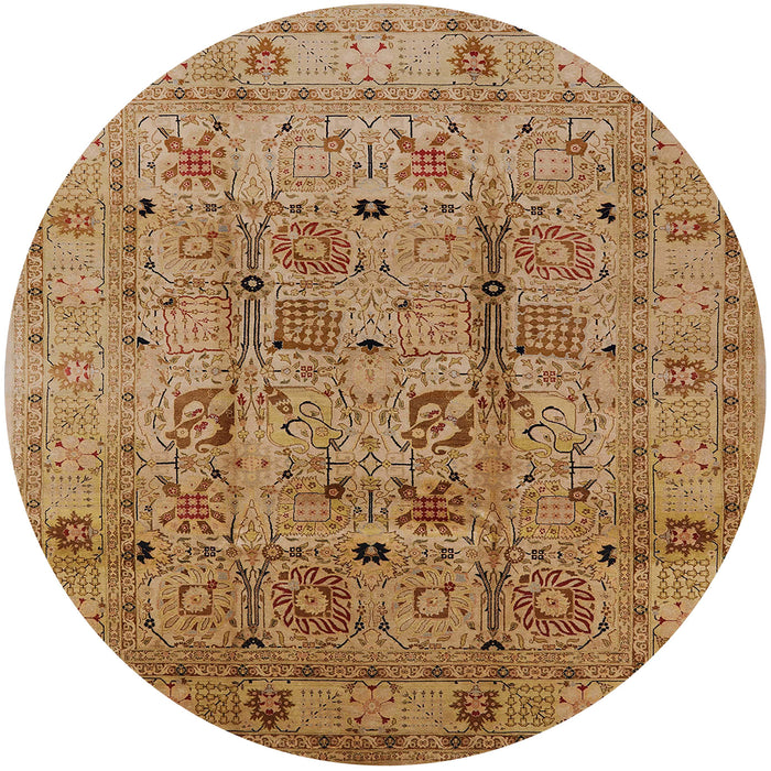 Round Machine Washable Industrial Modern Mahogany Brown Rug, wshurb644