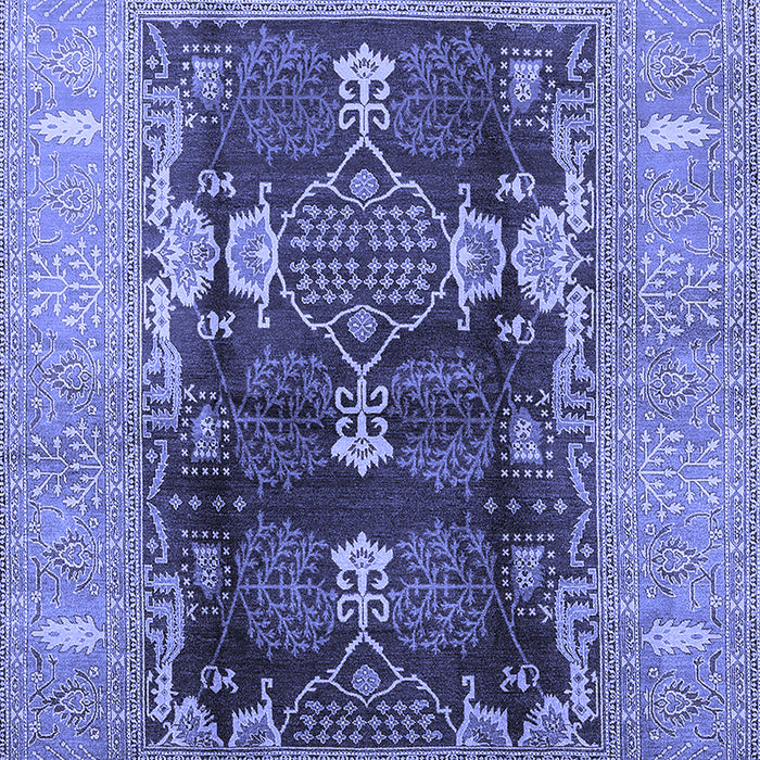 Machine Washable Oriental Blue Industrial Rug, wshurb645blu