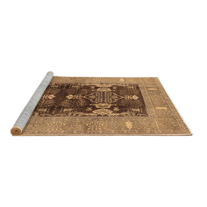 Sideview of Machine Washable Oriental Brown Industrial Rug, wshurb645brn