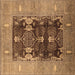 Square Oriental Brown Industrial Rug, urb645brn