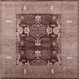 Square Machine Washable Industrial Modern Dark Salmon Pink Rug, wshurb645