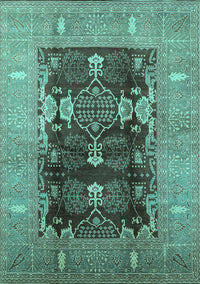 Oriental Turquoise Industrial Rug, urb645turq