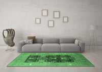 Machine Washable Oriental Emerald Green Industrial Rug, wshurb645emgrn