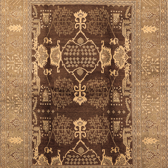 Machine Washable Oriental Brown Industrial Rug, wshurb645brn