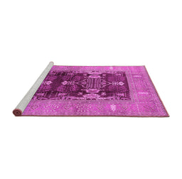 Sideview of Machine Washable Oriental Pink Industrial Rug, wshurb645pnk