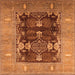 Square Oriental Orange Industrial Rug, urb645org