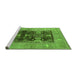 Sideview of Machine Washable Oriental Green Industrial Area Rugs, wshurb645grn