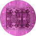 Round Oriental Pink Industrial Rug, urb645pnk