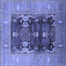 Square Oriental Blue Industrial Rug, urb645blu