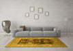 Machine Washable Oriental Yellow Industrial Rug in a Living Room, wshurb645yw