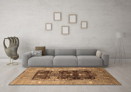 Machine Washable Oriental Brown Industrial Rug in a Living Room,, wshurb645brn