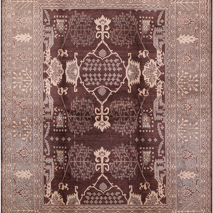 Mid-Century Modern Dark Salmon Pink Oriental Rug, urb645