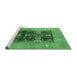 Sideview of Machine Washable Oriental Emerald Green Industrial Area Rugs, wshurb645emgrn