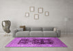 Machine Washable Oriental Purple Industrial Area Rugs in a Living Room, wshurb645pur