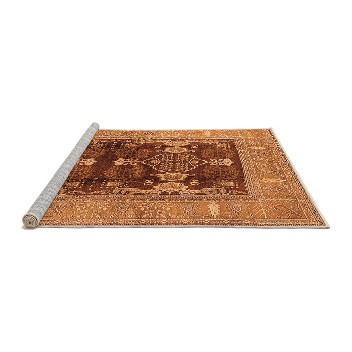 Sideview of Machine Washable Oriental Orange Industrial Area Rugs, wshurb645org