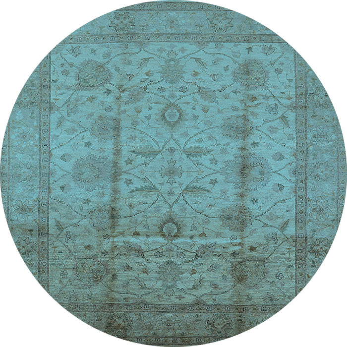Round Oriental Light Blue Industrial Rug, urb646lblu