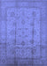 Machine Washable Oriental Blue Industrial Rug, wshurb646blu