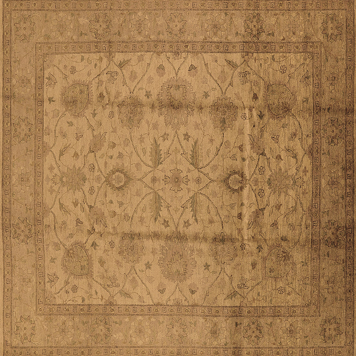 Square Oriental Brown Industrial Rug, urb646brn