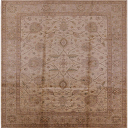 Square Mid-Century Modern Light Copper Gold Oriental Rug, urb646