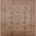 Square Mid-Century Modern Light Copper Gold Oriental Rug, urb646