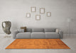 Machine Washable Oriental Orange Industrial Area Rugs in a Living Room, wshurb646org