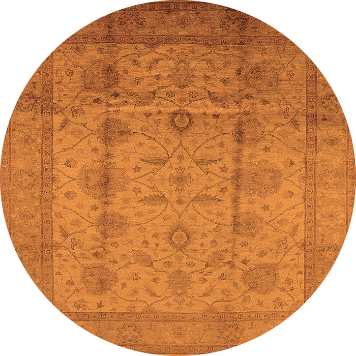 Round Oriental Orange Industrial Rug, urb646org