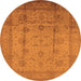 Round Oriental Orange Industrial Rug, urb646org