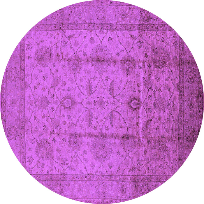 Round Oriental Purple Industrial Rug, urb646pur