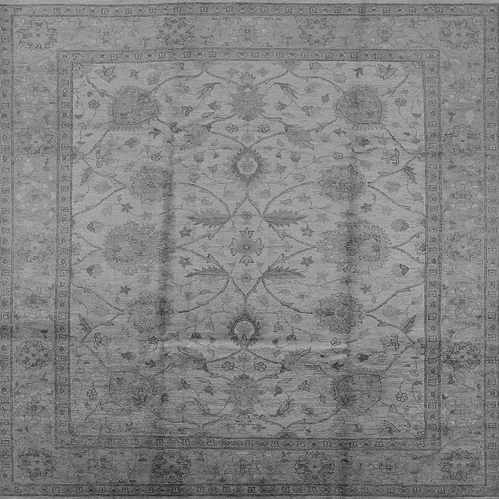 Square Machine Washable Oriental Gray Industrial Rug, wshurb646gry