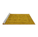 Sideview of Machine Washable Oriental Yellow Industrial Rug, wshurb646yw