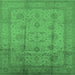 Square Oriental Emerald Green Industrial Rug, urb646emgrn