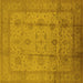 Square Machine Washable Oriental Yellow Industrial Rug, wshurb646yw