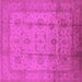 Square Machine Washable Oriental Pink Industrial Rug, wshurb646pnk
