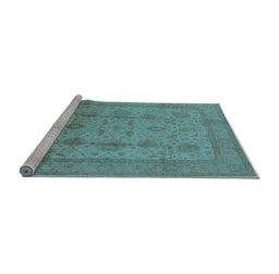 Sideview of Machine Washable Oriental Light Blue Industrial Rug, wshurb646lblu