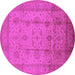 Round Oriental Pink Industrial Rug, urb646pnk