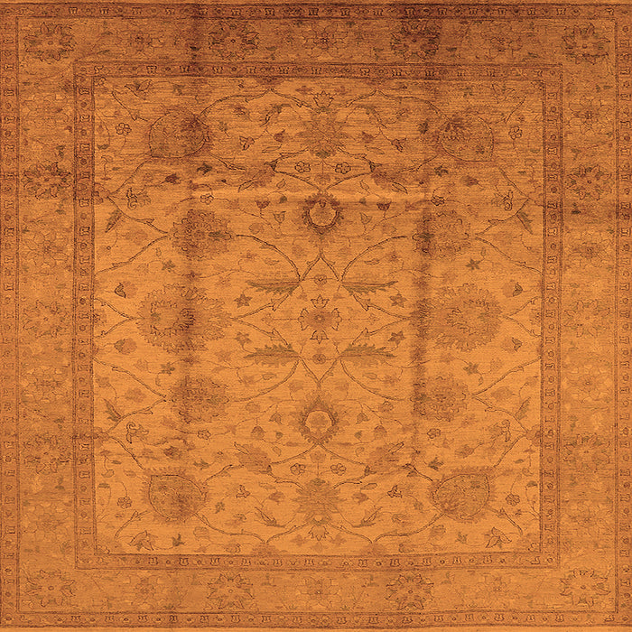 Square Oriental Orange Industrial Rug, urb646org