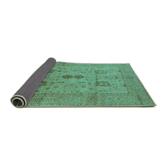 Sideview of Oriental Turquoise Industrial Rug, urb647turq